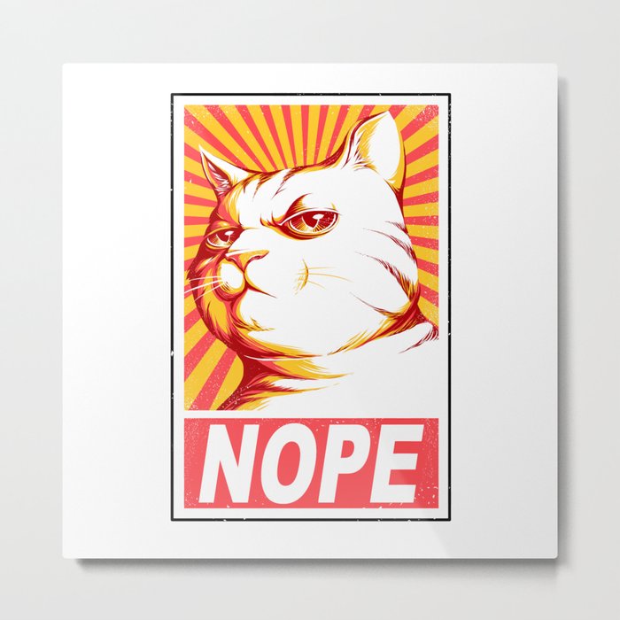 Obey Cats Metal Print