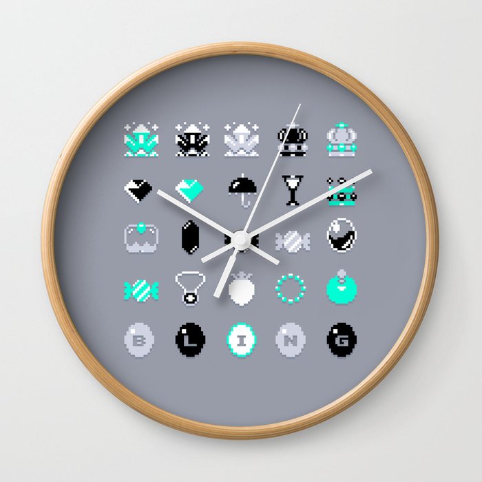 8 Bit Bling Wall Clock By Spires Society6