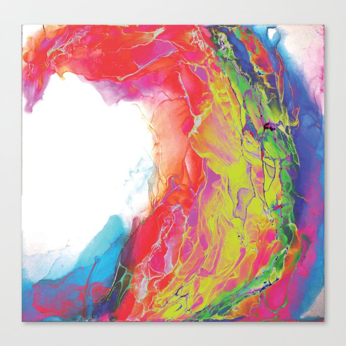 Trippy Rainbow Wave Painting Canvas Print By Elizabethschulz