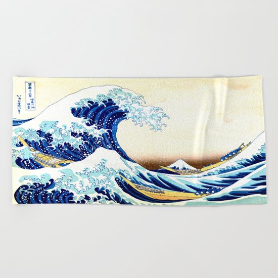 The Great Wave off Kanagawa Beach Towel