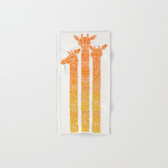 Giraffes – Orange Ombré Hand & Bath Towel
