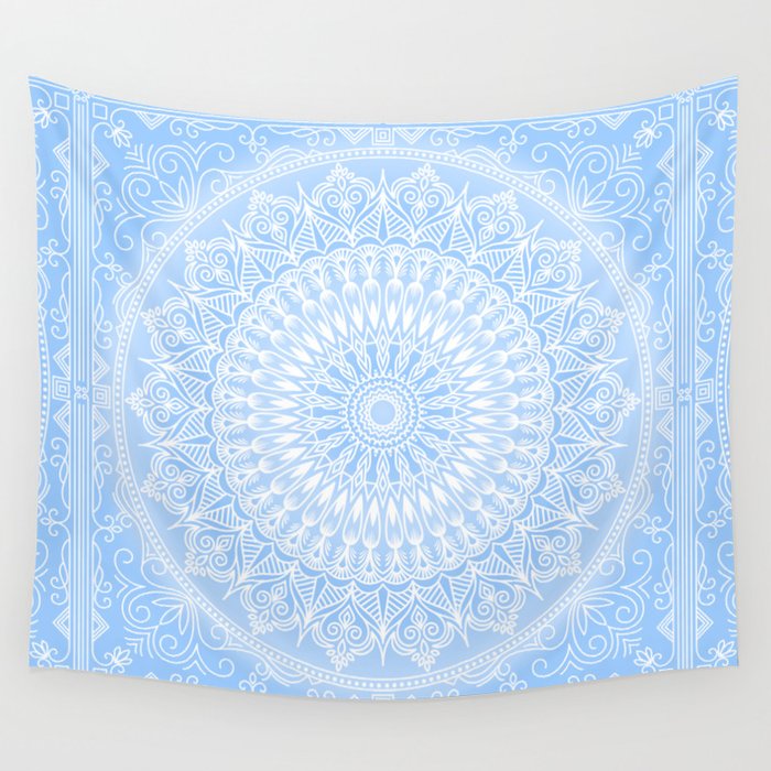 Baby Blue Mandala Wall Tapestry