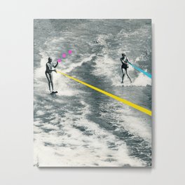 Competitive Strategy Metal Print | Vintage, Yellow, Pink, Black and White, Funny, Photomontage, People, Turquoise, Curated, Popart 