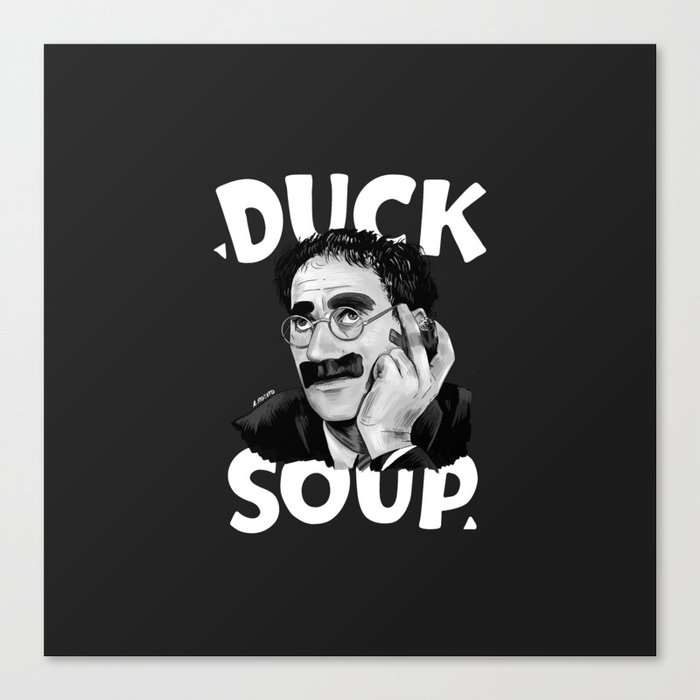 Groucho Marx - Duck Soup with Title Illustration Canvas Print