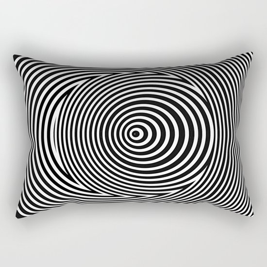 Black and White Dizzy Rectangular Pillow