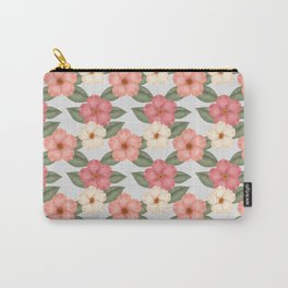 Peach color Tones Floral Pattern Carry-All Pouch
