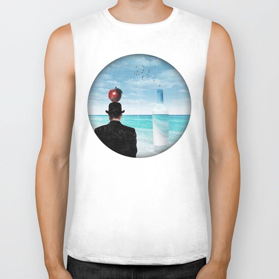 René at the beach Biker Tank
