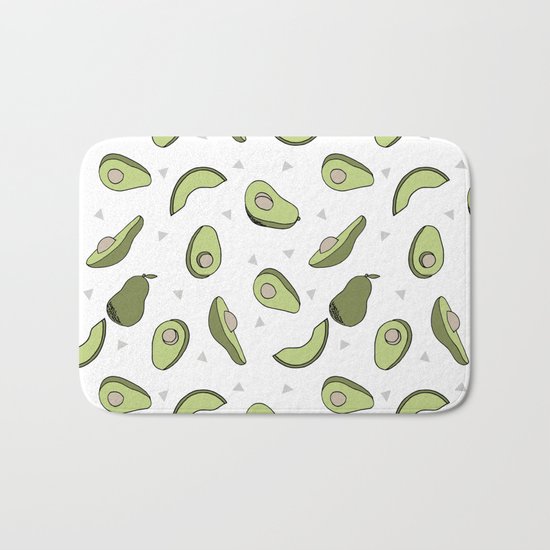 Avocado pattern by andrea lauren minimal cute fruit vegetable food print design Bath Mat