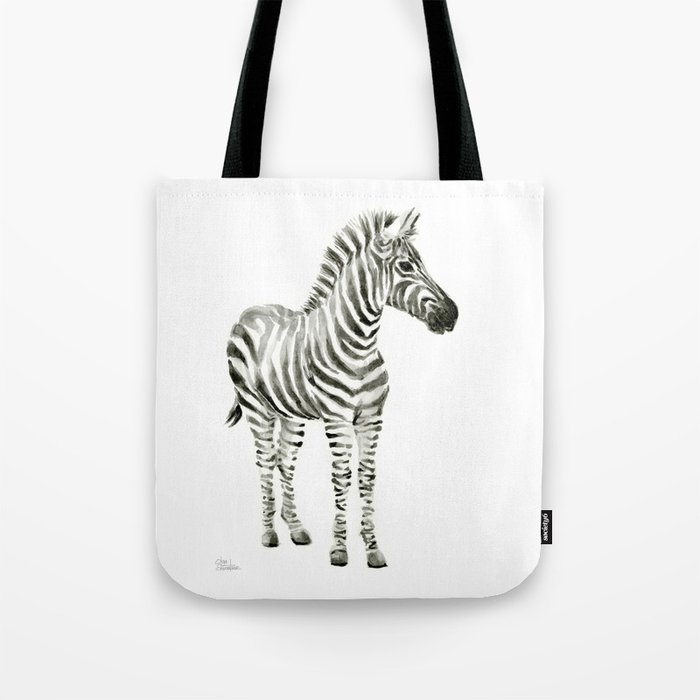 Zebra Watercolor Baby Animals Tote Bag