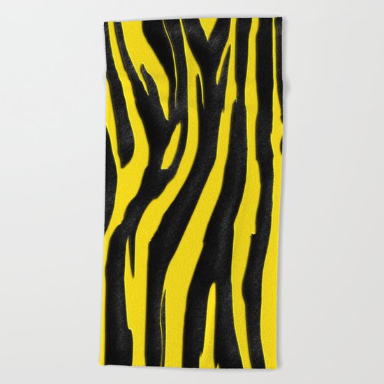 Bright Pink & Black Zebra Print Beach Towel