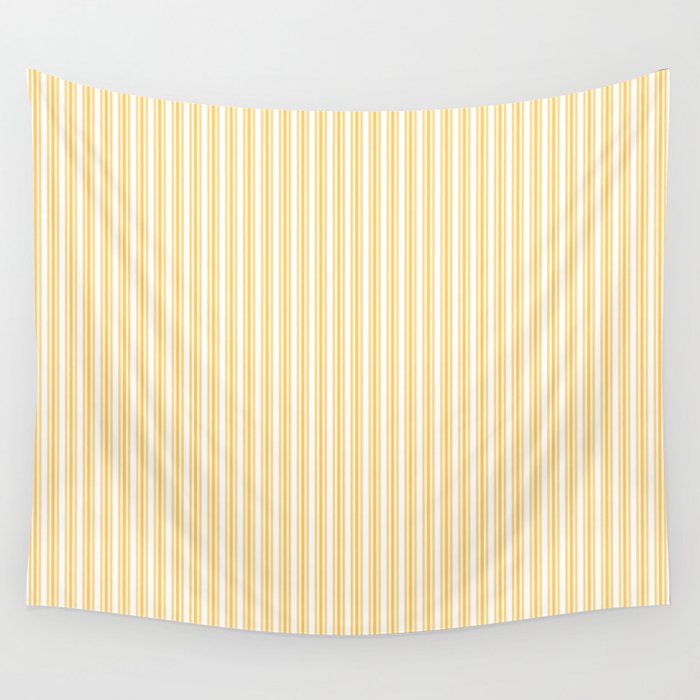 Classic Small Yellow Butter French Mattress Ticking Double Stripes Wall Tapestry