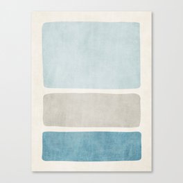 Neutral Light Blue Beige Teal Minimalist Artwork Canvas Print