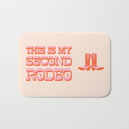 This is My Second Rodeo (pink and orange old west letters) Bath Mat | Mexico, Westernfont, California, Pinkandorange, Graphicdesign, Boots, Arizona, Firstrodeo, Retrografika, Saloonfont 