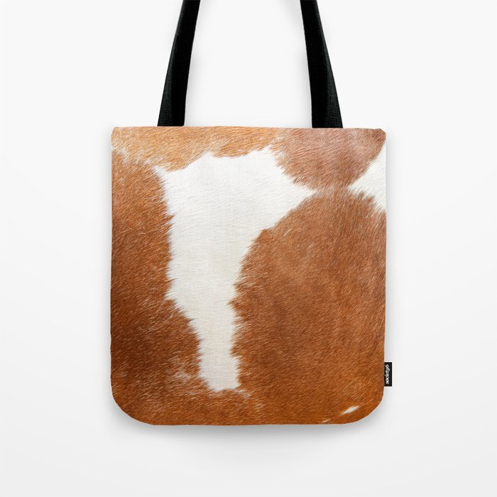 Cowhide, Cow Skin Print Pattern, Modern Cowhide Faux Leather Tote Bag
