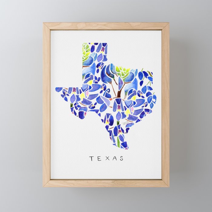 Texas State Bluebonnets Framed Mini Art Print