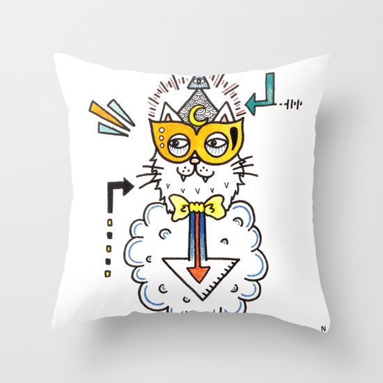 Space Cat Throw Pillow