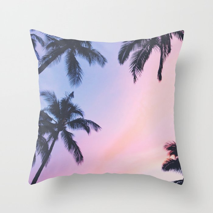Palm Trees Tropical Beach Throw Pillow