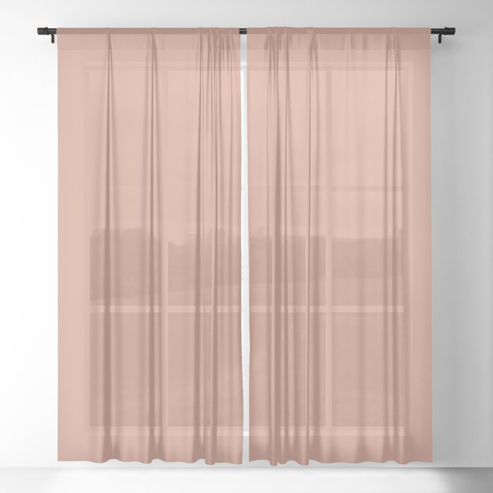 Muted Clay Brown Sheer Curtain