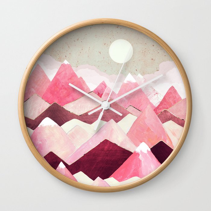 Blush Berry Peaks Wall Clock