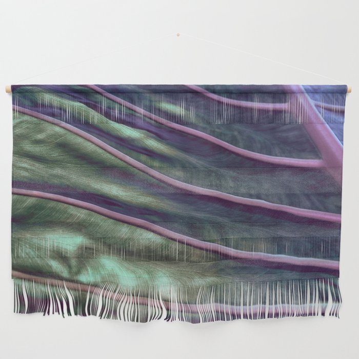 Purple Tint Of Taro Leaf Macro Wall Hanging