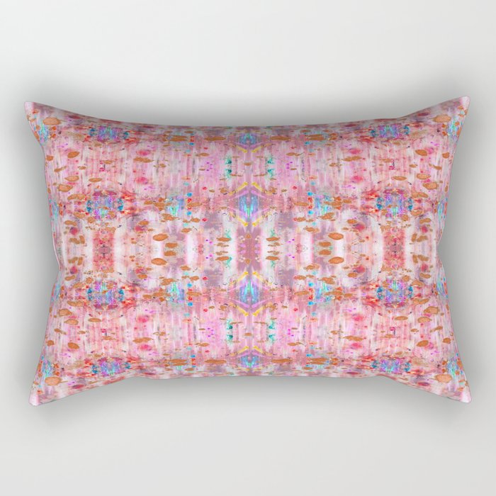 Pretty In Pink Ikat Rectangular Pillow