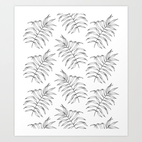 Palm Leaves Pattern Art Print
