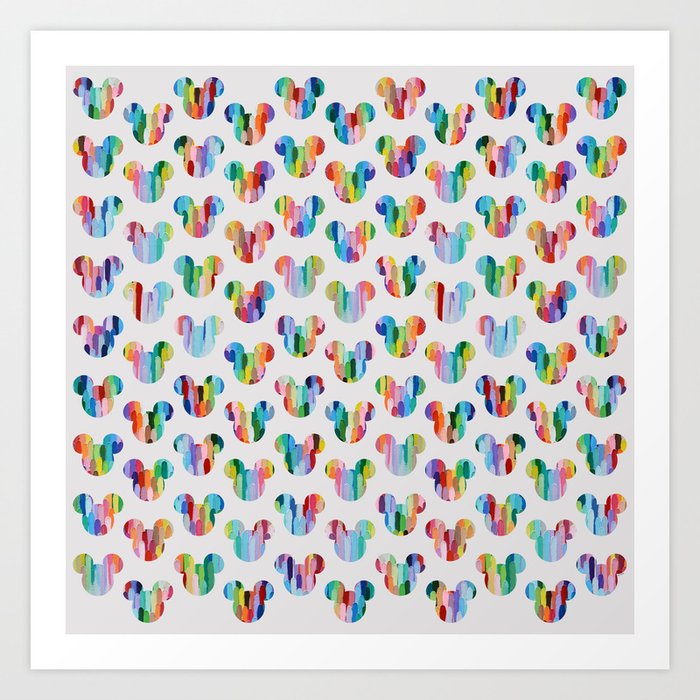 "Polka Mickey Mouse on Grey" by Ann Marie Coolick Art Print | Graphic-design, Pattern, Painting, Mickey, Mickey-mouse, Mickey-ears, Mickey-and-friends, Ann-marie-coolick, Mickey-mouse-ears, Mickey-mouse-head