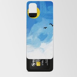a flight of swallows in a beautiful blue sky Android Card Case