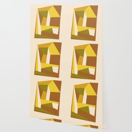 Retro Abstraction | 70s Brown and Mustard Wallpaper