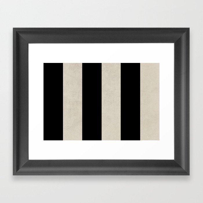 vintage black stripes Framed Art Print