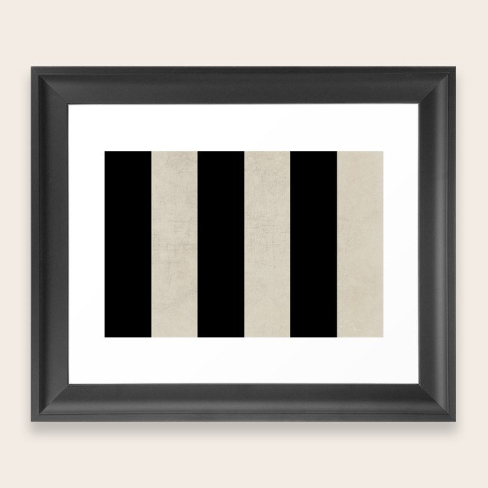 vintage black stripes Framed Art Print by her art Society6