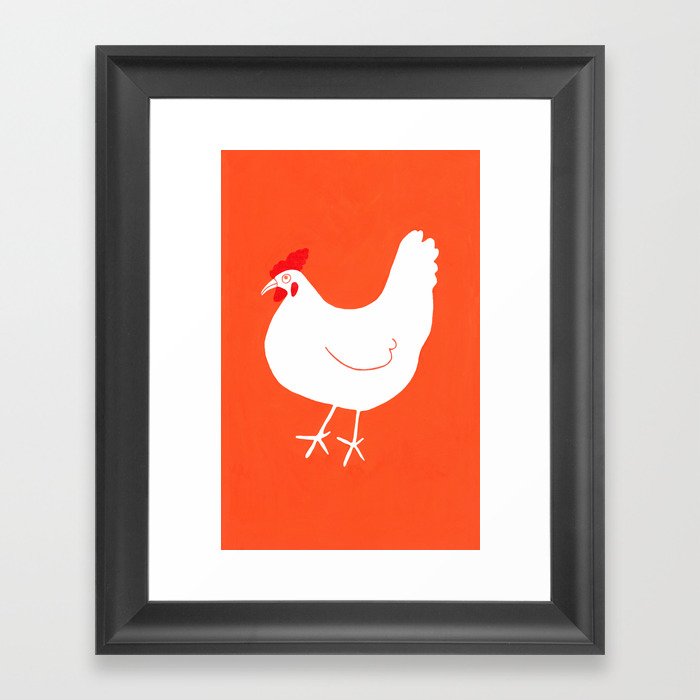 Punk chicken Framed Art Print