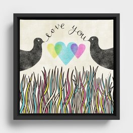 Love in the grass Framed Canvas