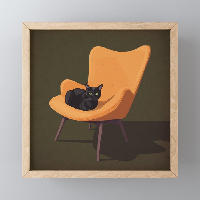 Cats on Chairs Collection ⋕3 Framed Mini Art Print
