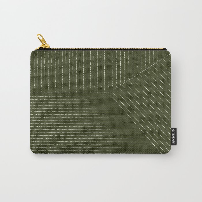 Lines (Olive Green) Carry-All Pouch