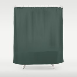 Dark Gray Solid Color Pantone Garden Topiary 18-5913 TCX Shades of Blue-green Hues Shower Curtain