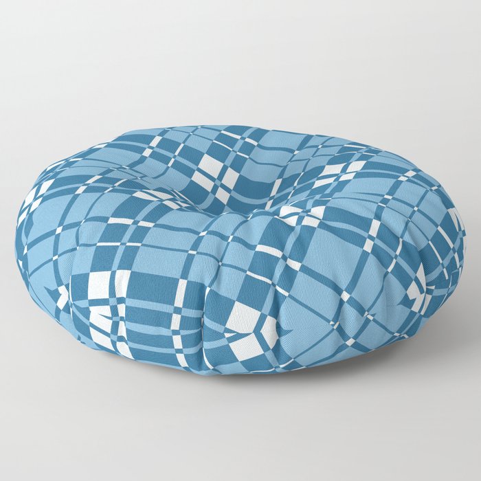 Cobalt blue gingham checked Floor Pillow