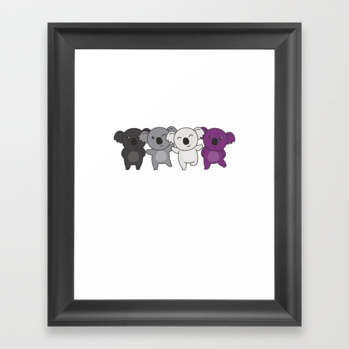 Asexual Flag Pride Lgbtq Cute Koala Framed Art Print