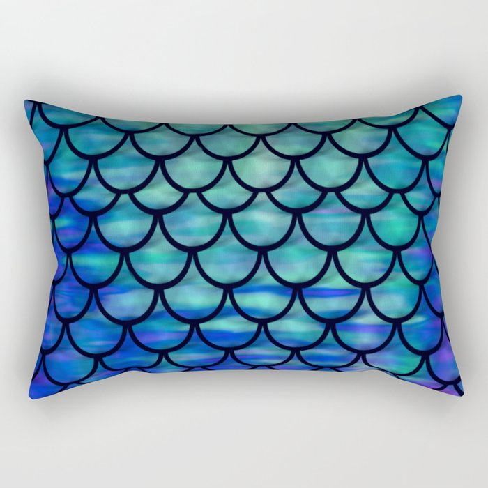 Ocean Mermaid scales Rectangular Pillow