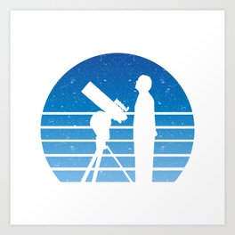 Astronomy Retro Art Print | Planets, Telescope, Astronomy, Retro, Stars, Astronomer, Solarsystem, Cosmos, Universe, Astronomyday 
