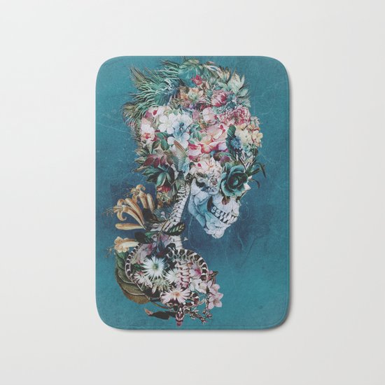 Floral Skull RP Bath Mat