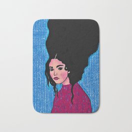 Modern muse Bath Mat | Pattern, Wallart, Modern, Acrylic, Woman, Israel, Hair, Ink Pen, Women, Portrait 
