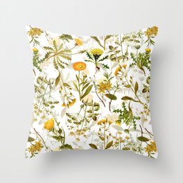 Vintage & Shabby Chic - Yellow Wildflowers Throw Pillow