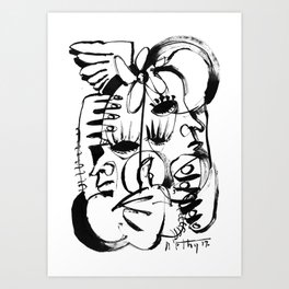 Personal Angel - b&w Art Print
