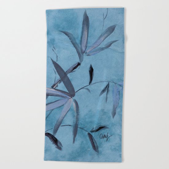 blue bamboo Beach Towel