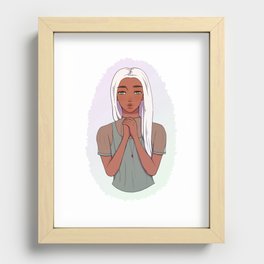 Necklace Holding Girl Recessed Framed Print