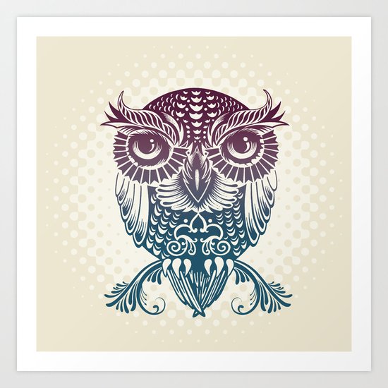 Baby Egyptian Owl Art Print