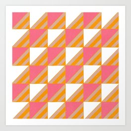 pink checkers Art Print