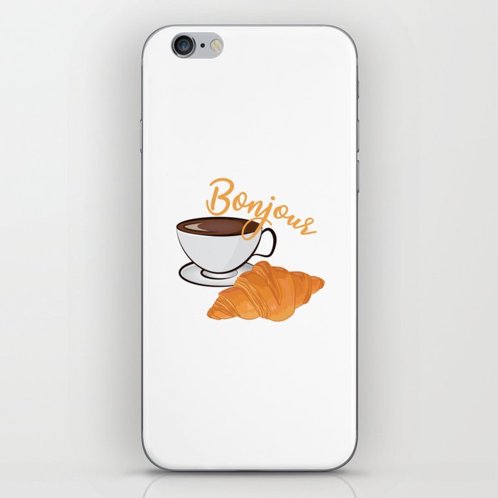 Croissant Coffee Bonjour - French Cafe iPhone Skin