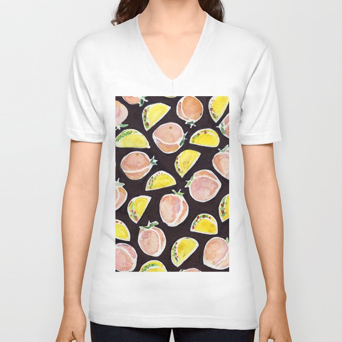 Peach & Taco V Neck T Shirt